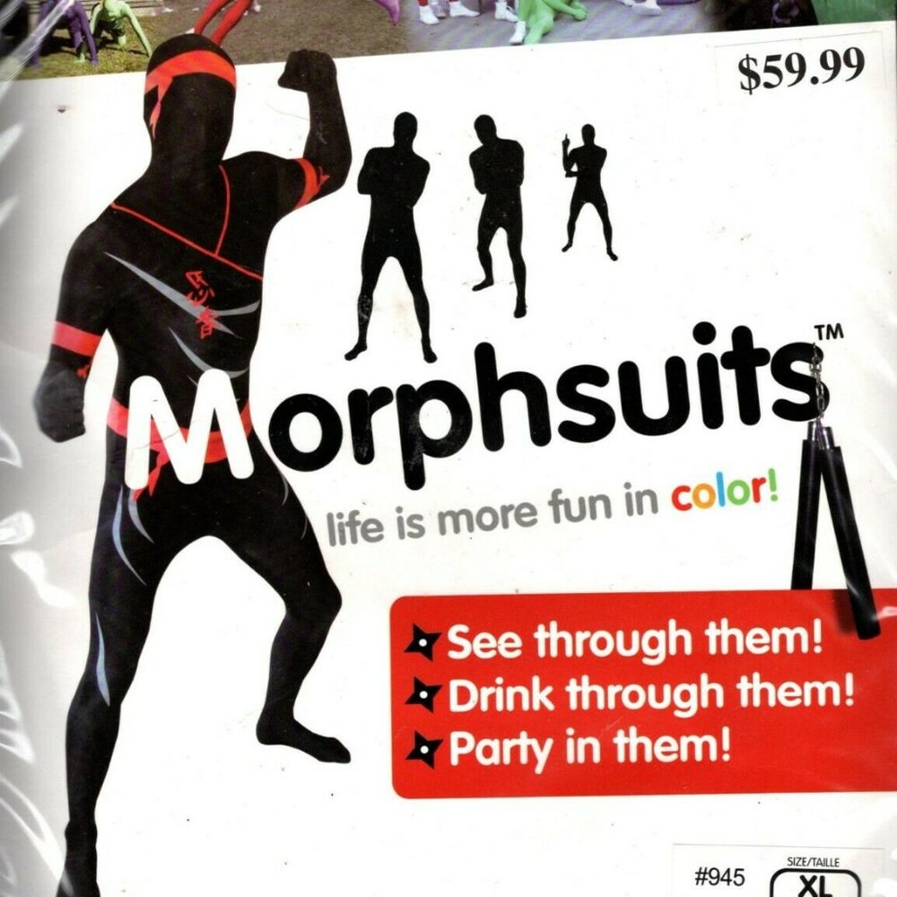 Morphsuits Men's Premium US New, Ninja Halloween Costume XLarge